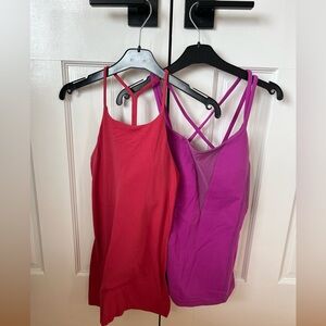 Lululemon Women's Pink and Purple Tank Tops